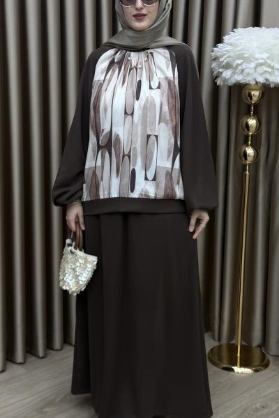 Dora Etek Takım Kahverengi