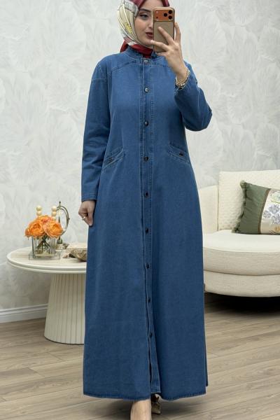 Göksu Ferace Elbise Buz Mavisi