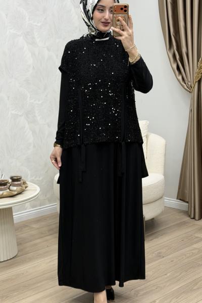 Velora İkili Abiye Takım Siyah