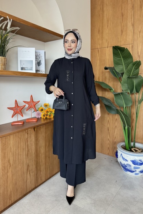 Alara Tunik Takım Siyah