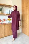 Ceyda Tunik Takım Bordo