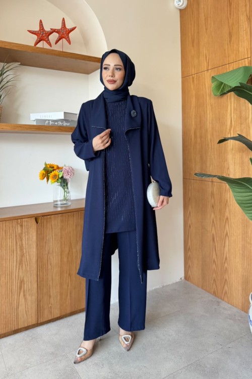 Gülce Üçlü Takım Lacivert