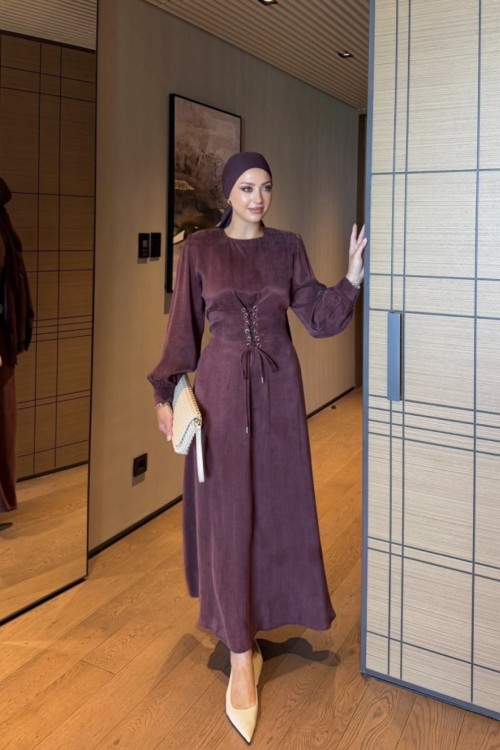 Meral elbise  Bordo