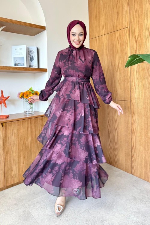 Mina Elbise Bordo