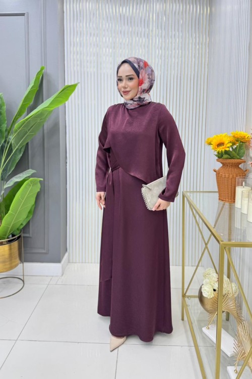 Saida Elbise Bordo