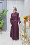 Saida Elbise Bordo