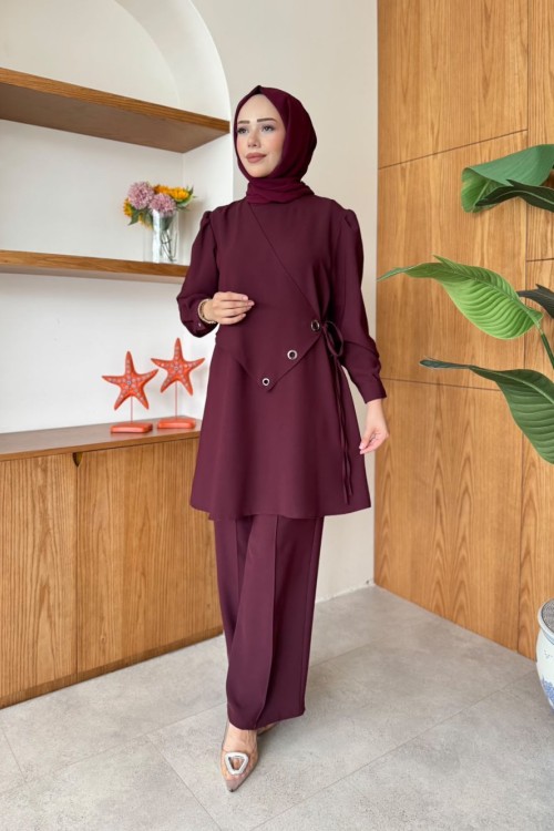 Selcan Tunik Takım  Bordo