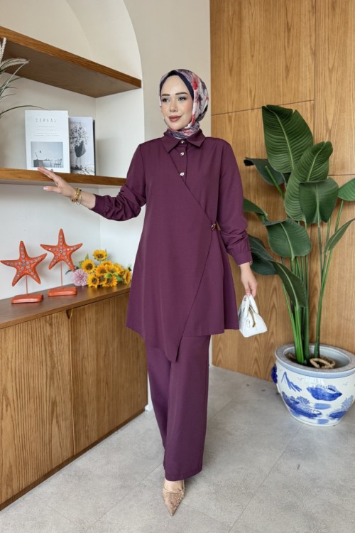 Selinay Tunik Takım Mürdüm