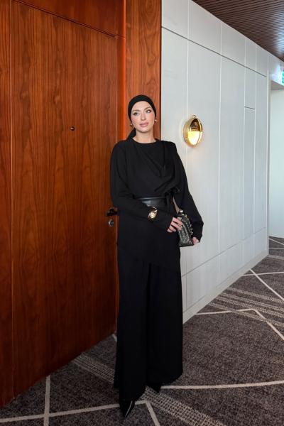 Ahsen Pantolonlu Takım Siyah