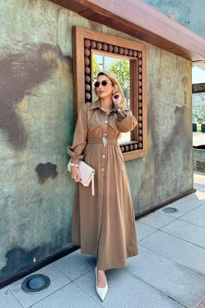 Berna Trenç Elbise Vizon