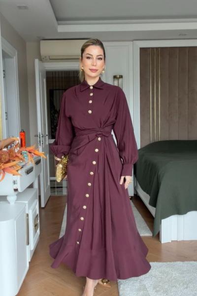 Betül Elbise Bordo