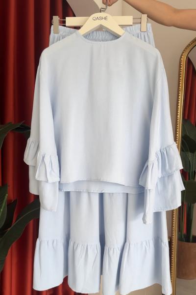 Buket Etekli Takım Bebe Mavisi