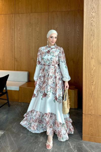 Dolunay Elbise Kahverengi