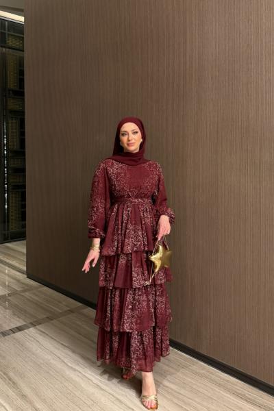 Ekin Elbise Bordo