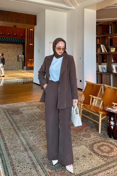 Esin Pantolonlu Takım Acı Kahve