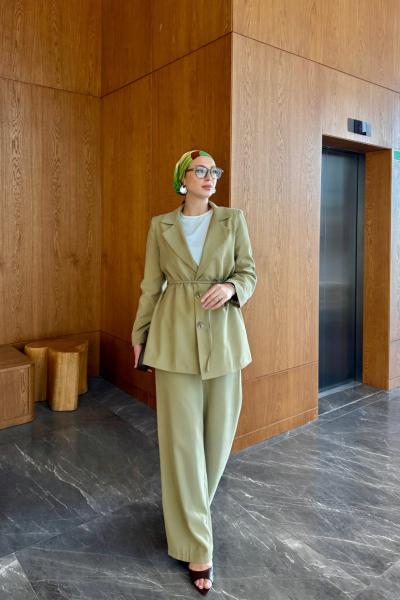 Esin Pantolonlu Takım Zeytin Yeşili