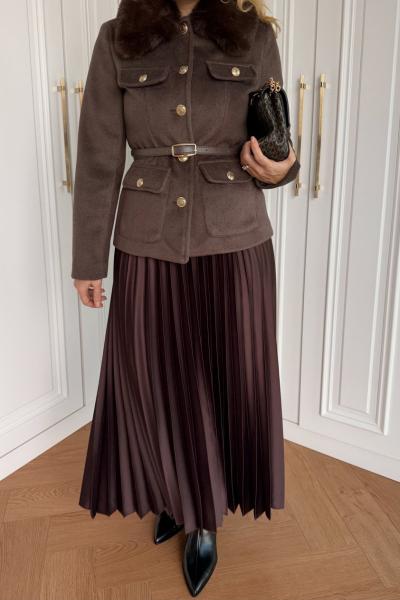 Feride Etek Kahverengi