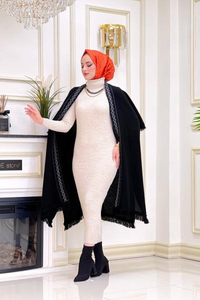 Fidan Triko Elbise Krem