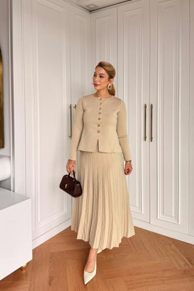 Huri Etekli Takım Bej