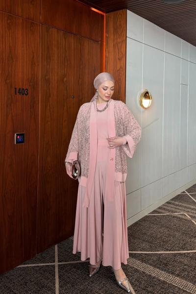 İlayda Pantolonlu Takım Pembe