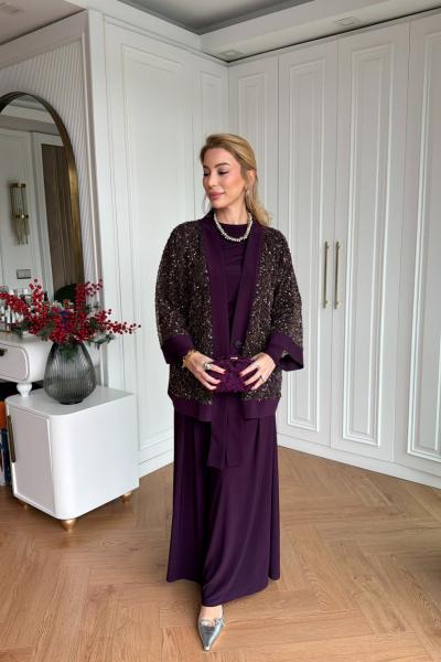 İlayda Pantolonlu Takım Mor