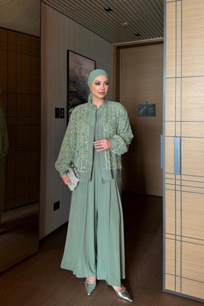 İlkay Pantolonlu Takım Mint Yeşili