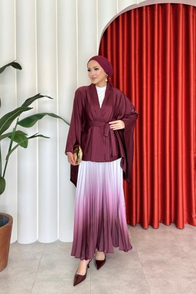 Karaca Etekli Takım Mürdüm