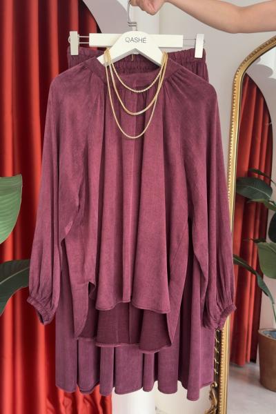 Leyla Etekli Takım Bordo