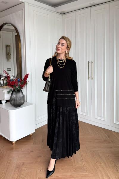 Masal Etekli Takım Siyah