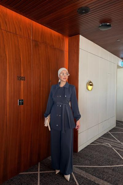 Melis Pantolonlu Takım İndigo