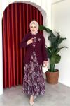 Müberra Elbise Takım bordo