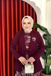 Müberra Elbise Takım bordo