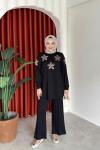 Münevver Takım Siyah Kahverengi
