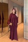 Nazife Pantolon Takım Bordo