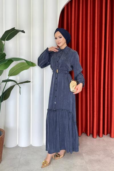 Hamdiye  Elbise Lacivert