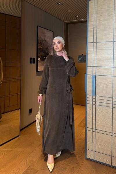 Orkide Elbise Kahverengi