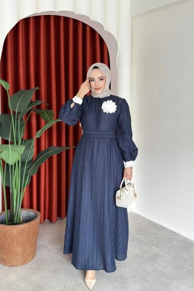 Parla Elbise Lacivert