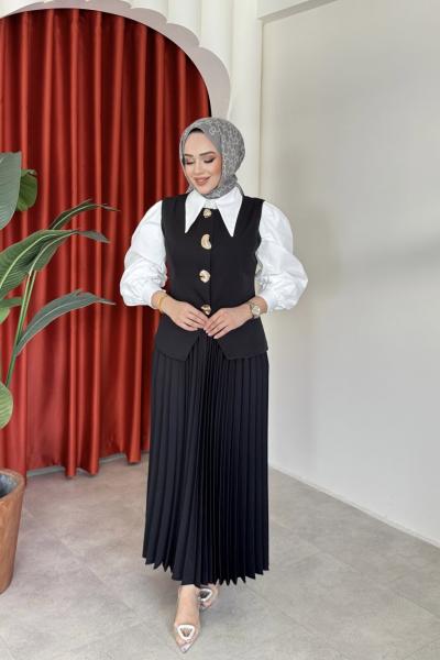 Sıla Etekli Takım Siyah