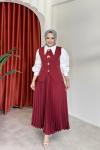 Sıla Etekli Takım Bordo