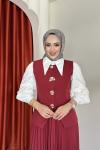 Sıla Etekli Takım Bordo