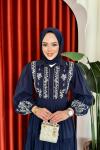 Tunay Elbise Lacivert
