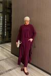 Zarife  Üçlü Pantolon Takım Mor