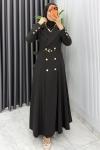 Acı Kahve Naz Takım Premium Seri Tesettür Giyim İç Jile Dış Ferace Ve Kemer