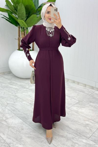 Bordo Premıum Alessi Ferace Tesettür Giyim