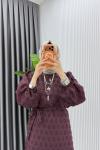 Bordo Seyhan Elbise Tesettür Giyim
