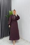 Bordo Seyhan Elbise Tesettür Giyim