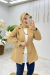 Camel Premıum Astarlı Lema Trench Tesettür Giyim