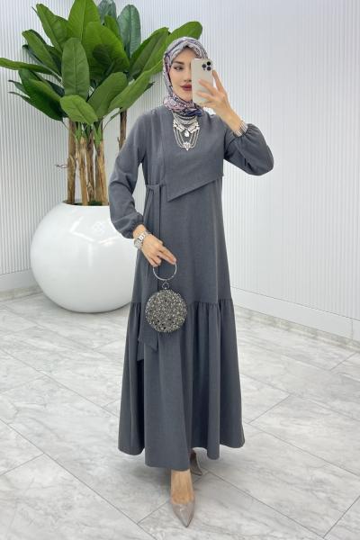 Füme Premıum Seçil Elbise Tesettür Giyim