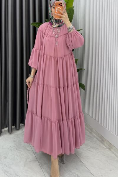 Gül Güzide Elbise Tesettür Giyim