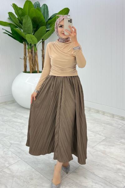 Kahve  Züleyha etek Tesettür Giyim